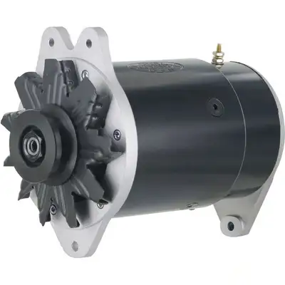 Power Master PowerGEN Alternator; 90 Amp; 12 Volt; 6.68 in. Mount; w/Lamp Terminal; For 3/8 in. Belt; Black Finish;