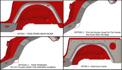 Motobilt Motobilt Crusher Rear Fender 2in Flares, Bare - TJ/LJ