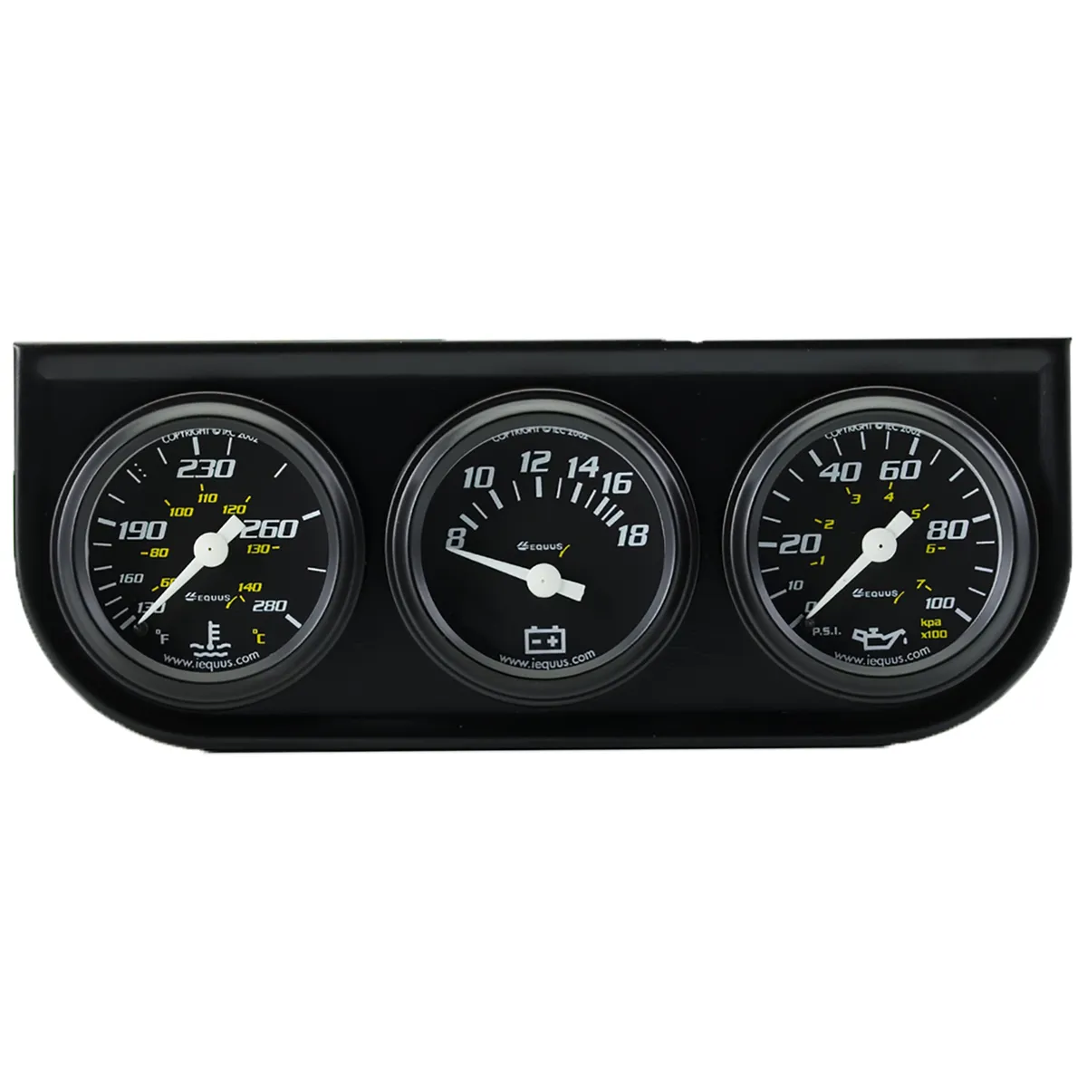 1-1/2 Dia Triple Gauge Set w/Black Panel product image