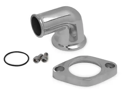Holley Weiand Aluminum Water Outlet 90 Degree Polished
