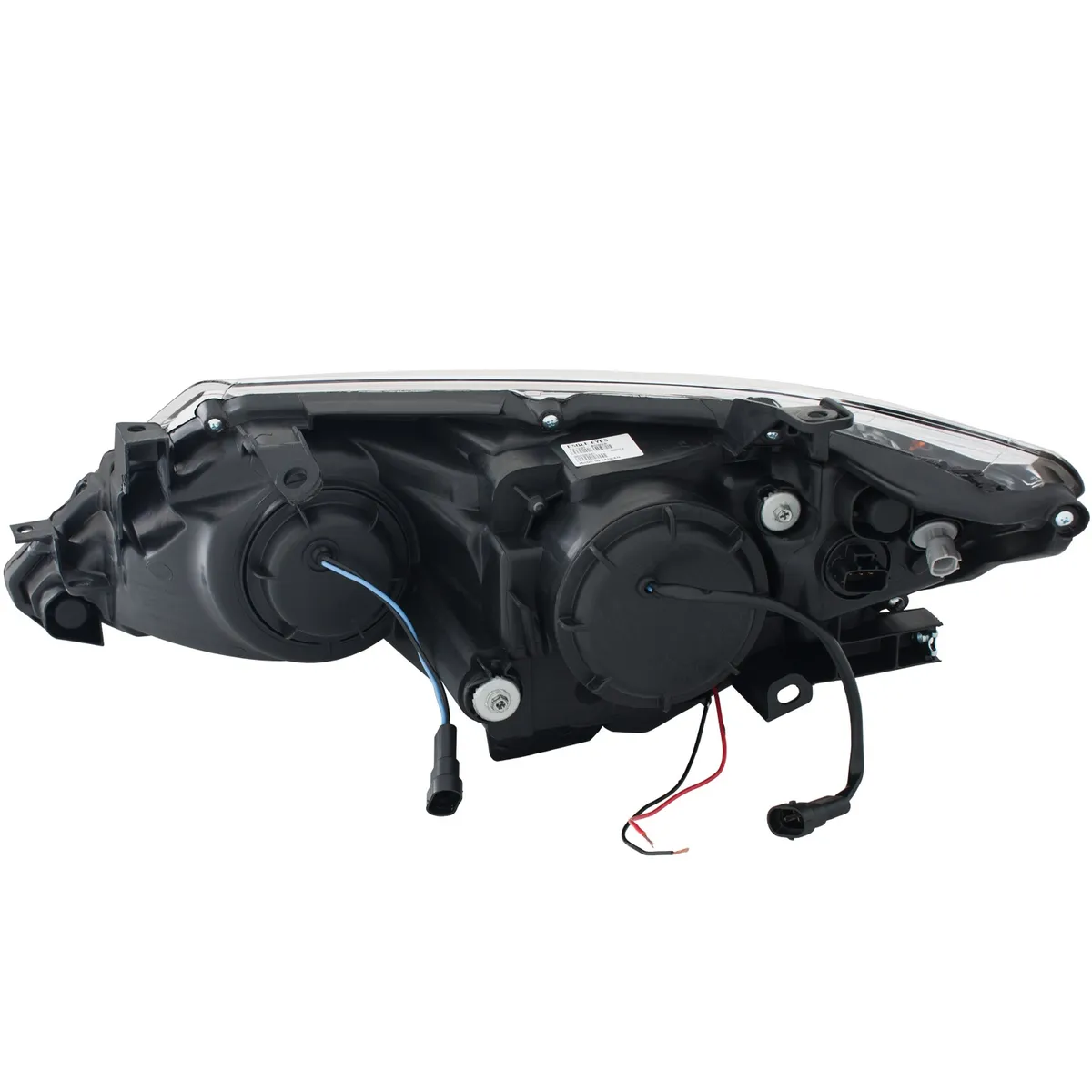 Projector Headlight Set w/Halo; Clear Lens; Black Housing; Pair; product image