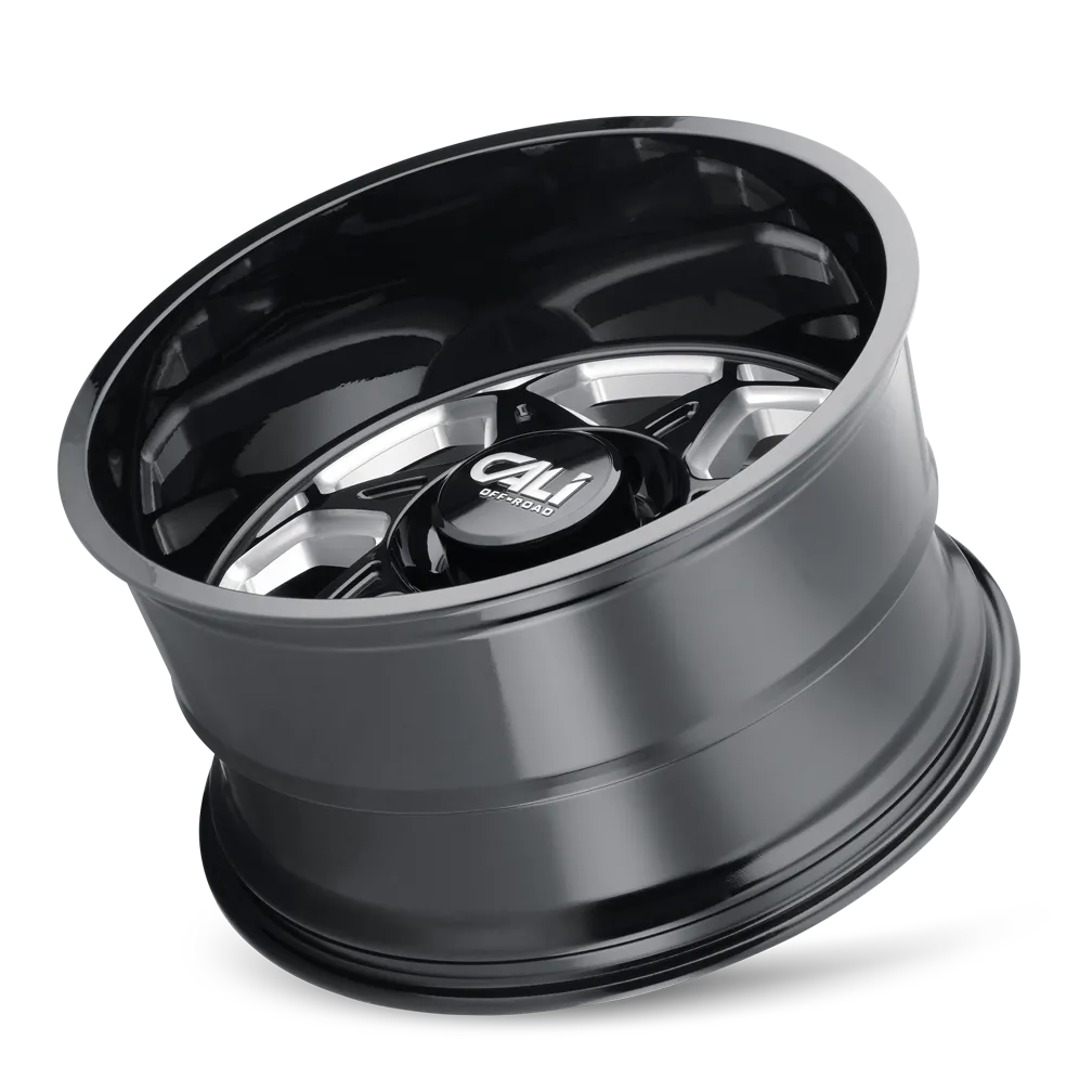 Cast Aluminum Wheels Sevenfold 9111 GB 20x12 Milled Spokes Gloss Black 6 On 139.7 Bolt Pattern -51 Offset Cali Offroad Wheels product image