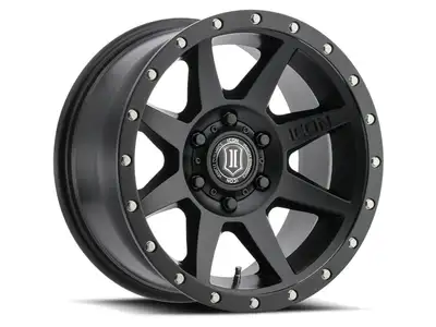 ICON Vehicle Dynamics Rebound 17 x 8.5 Sat Black 5 x 150 5.75in 25mm 110.1mm Load Rating 2750 Lbs