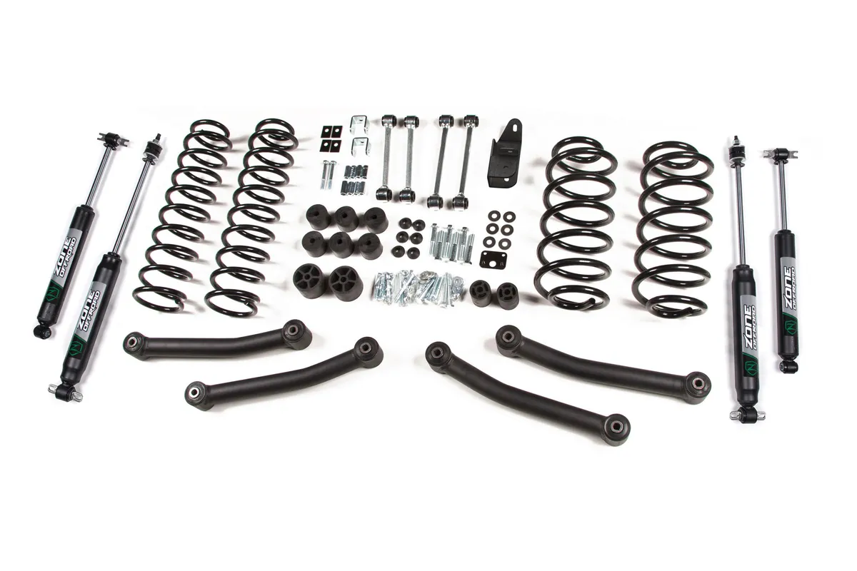 03-06 Jeep Wrangler TJ 4 Inch Coil Spring Lift Kit With Nitro Shocks Zone Offroad product image