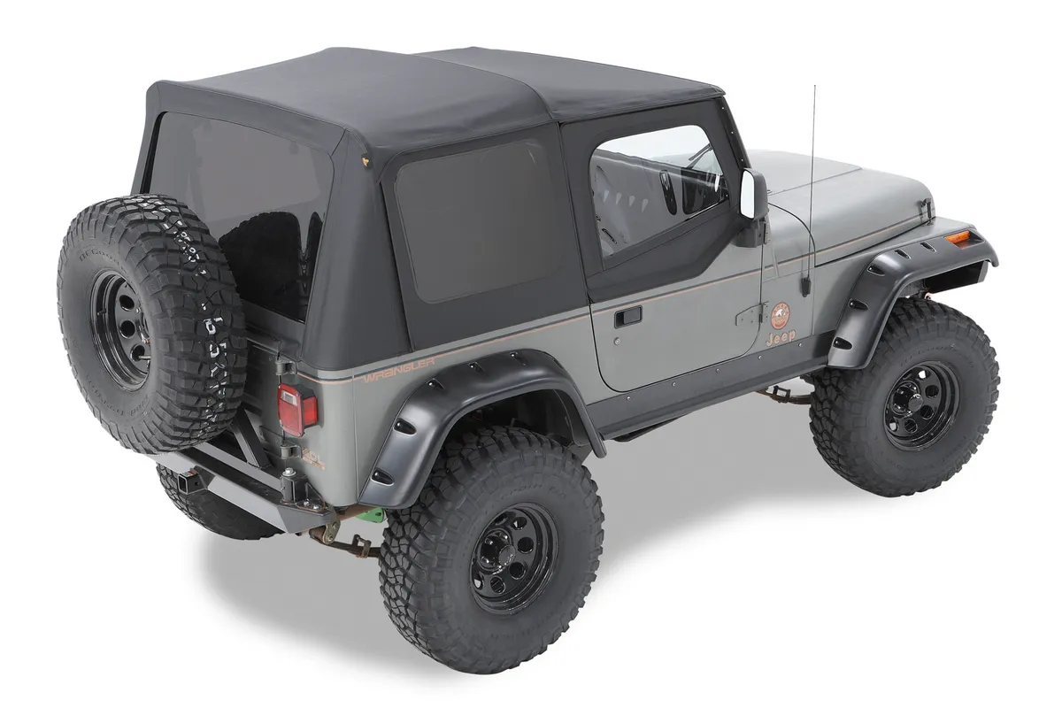 Black Crush Replace-a-Top Replace-a-Top Fabric-only Soft Top Jeep 87-87 Wrangler; Includes door skins; Clear side and rear windows product image