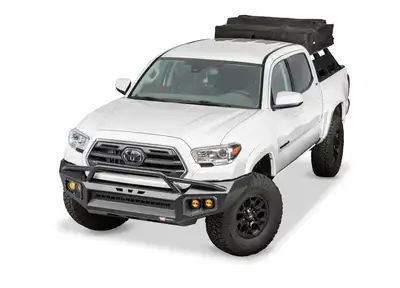 Warn WARN - Direct-Fit; Mounting Hardware Included; With Baja Style Grill Guard; With Light Cutout; Textured Black Steel