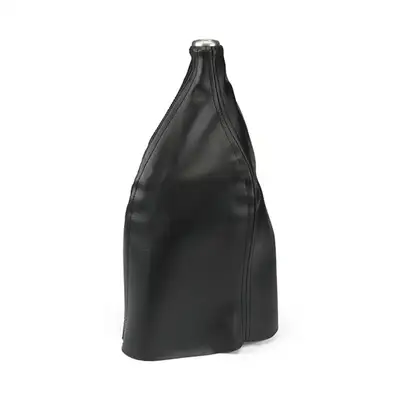 Lokar Deluxe Top Rectangular Boot; Billet Aluminum Boot Bezel; 5/8 in.; Sliding Brushed Finish w/Black Deluxe Top Rectangular Vinyl Boot; No Boot Ring For The Floor;