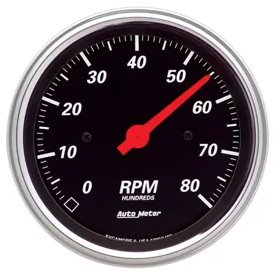 AutoMeter Gauge, Tachometer, 3 3/8", 8k RPM, In-Dash, Designer Black