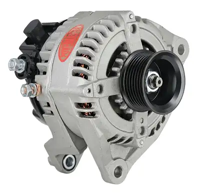 Power Master Alternator; Denso; 175 Amp; 7 Groove Pulley; Hair Pin Replacement 1-Wire; Natural Finish;