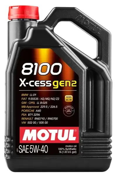 Motul 8100 X-Cess Gen2 5W-40 5 Liter Bottle