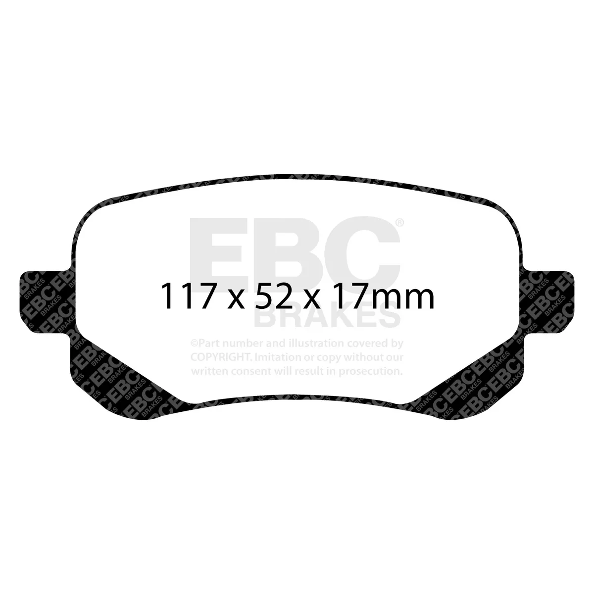 Truck/SUV Extra Duty Brake Pads; FMSI Pad No. D1326; Solid; 305mm Dia.; 33mm Height; 12mm Thick; 72.5mm Center Hole Dia.; Pad Dimensions: 117 x 52 x 17mm; product image