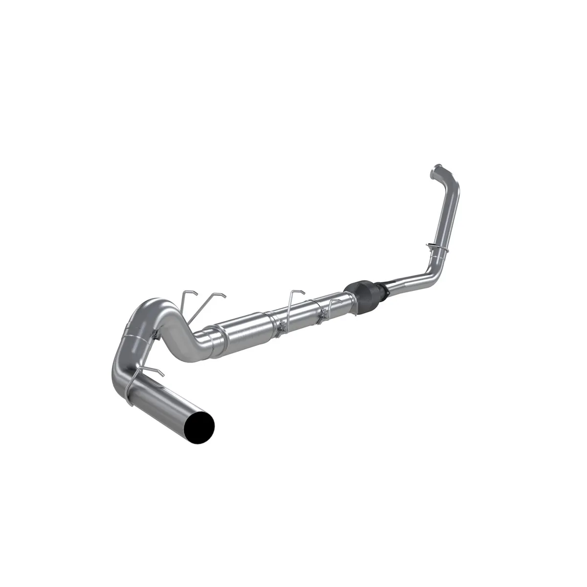 Armor Lite Turbo Back Exhaust System; 5 in.; Use w/ Stock Cat; Incl. 3.5 in. Down Pipe/Mid Pipe/Adapter Ext. Pipe/Over Axle Pipe; Single Side Exit; Aluminized; No Tip Incl.; product image