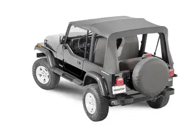 MasterTop Jeep YJ Replacement Top With Door Skins Tinted Glass For 88-95 Jeep Wrangler YJ Black Diamond MasterTop