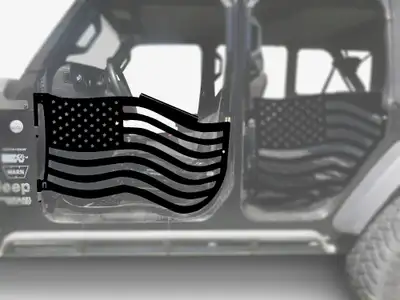 Steinjager Doors 2019 to Present Trail, American Flag Design Front Doors Black