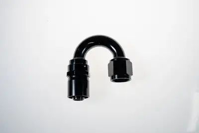 Redhorse Performance 06 an 180 Degree Crimp Style Hose End w/ Black Collar Black