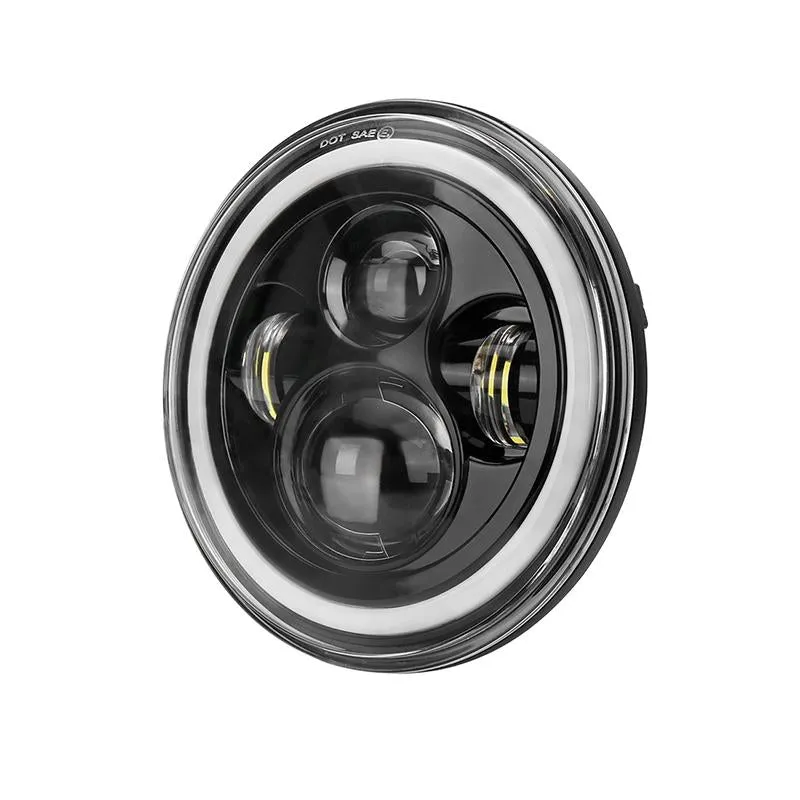 "7"" Jeep Wrangler LED Headlights with RGB Halo App Or Remote Control for 1997-2018" product image