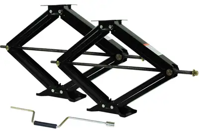 Ultra Fab Products Trailer Jack Scissor Style Extends From 4 3/4 in to 24 in 5000 Lbs Set of 2