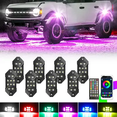 LED Factory Mart RGB-W LED Rock Lights for Trucks | Wireless Control