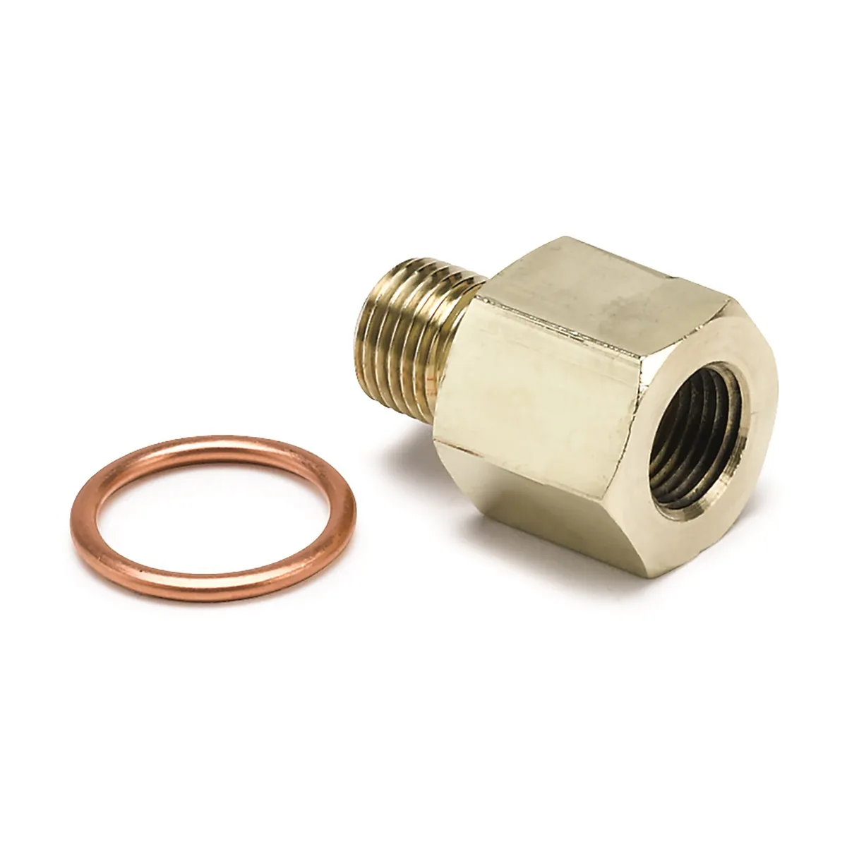 Autometer 2265 Fitting, Adapter, Metric, M10x1 Male to 1/8 Nptf Female, Brass product image