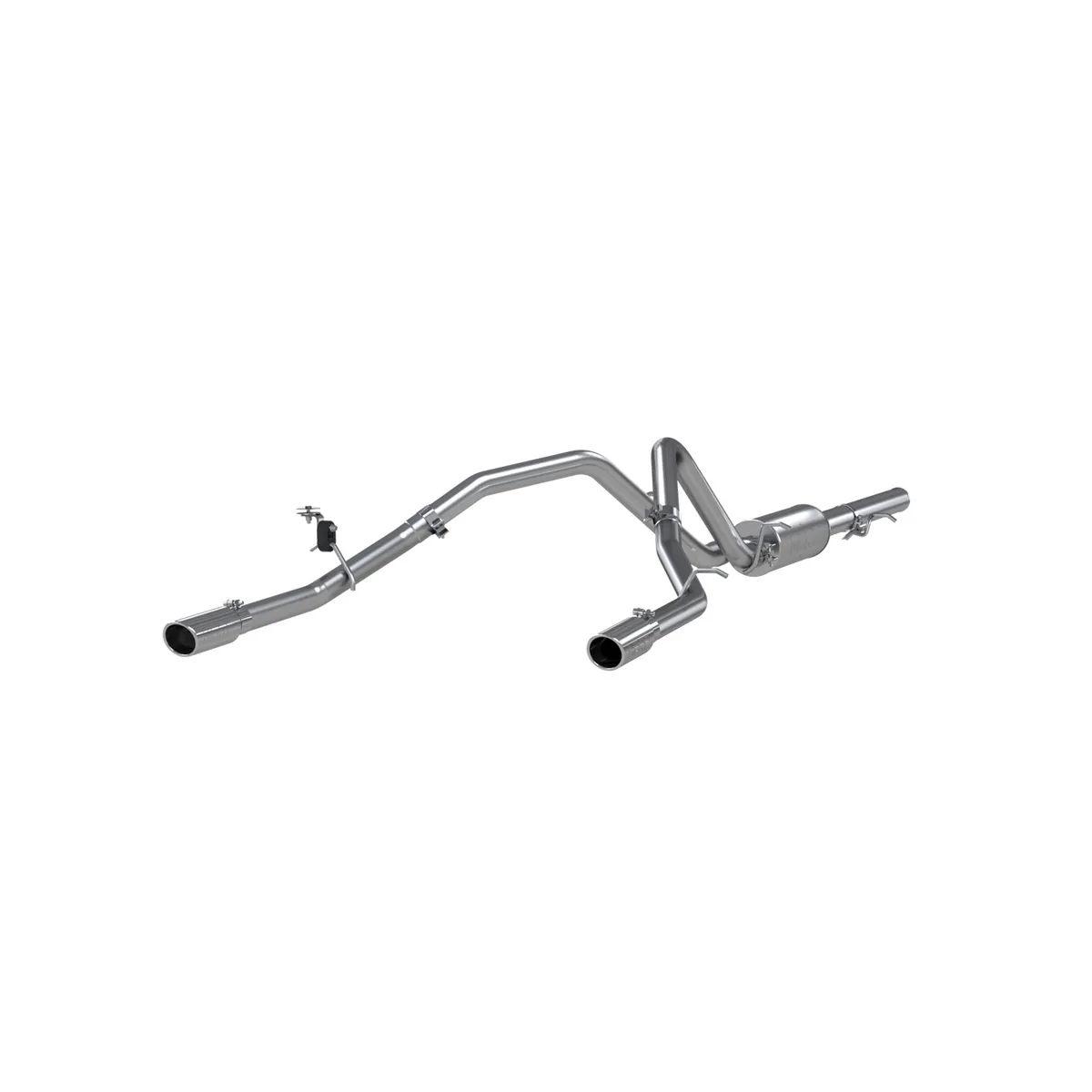 Armor Lite Cat Back Exhaust System; 2.5 in.; Incl. Ext. Pipe/Muffler/Over Axle Pipes/Tailpipes/Hardware/3.5 in. OD Tips; Dual Split Rear Exit; Aluminized; product image