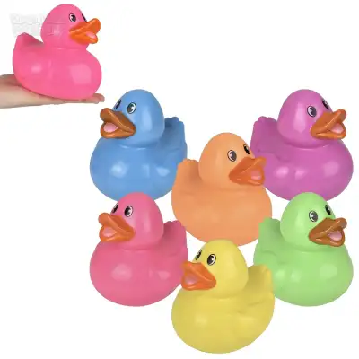 No Brand Big Neon Rubber Duckies 6\"