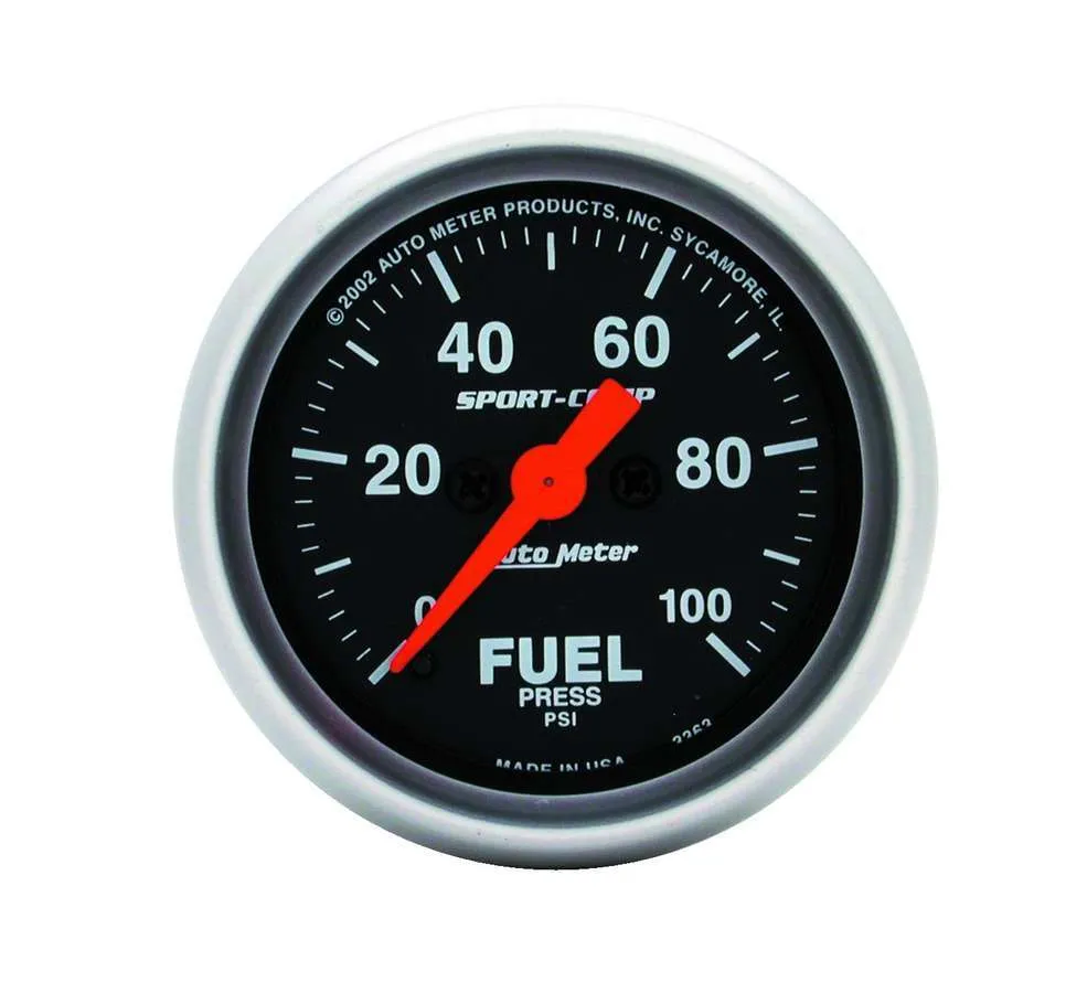 AutoMeter Gauge, Fuel Pressure, 2 1/16", 100psi, Digital Stepper Motor, Sport-Comp