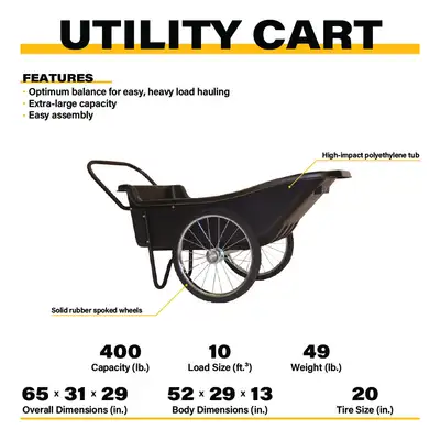 Polar Trailer Utility Cart 400lb Capacity