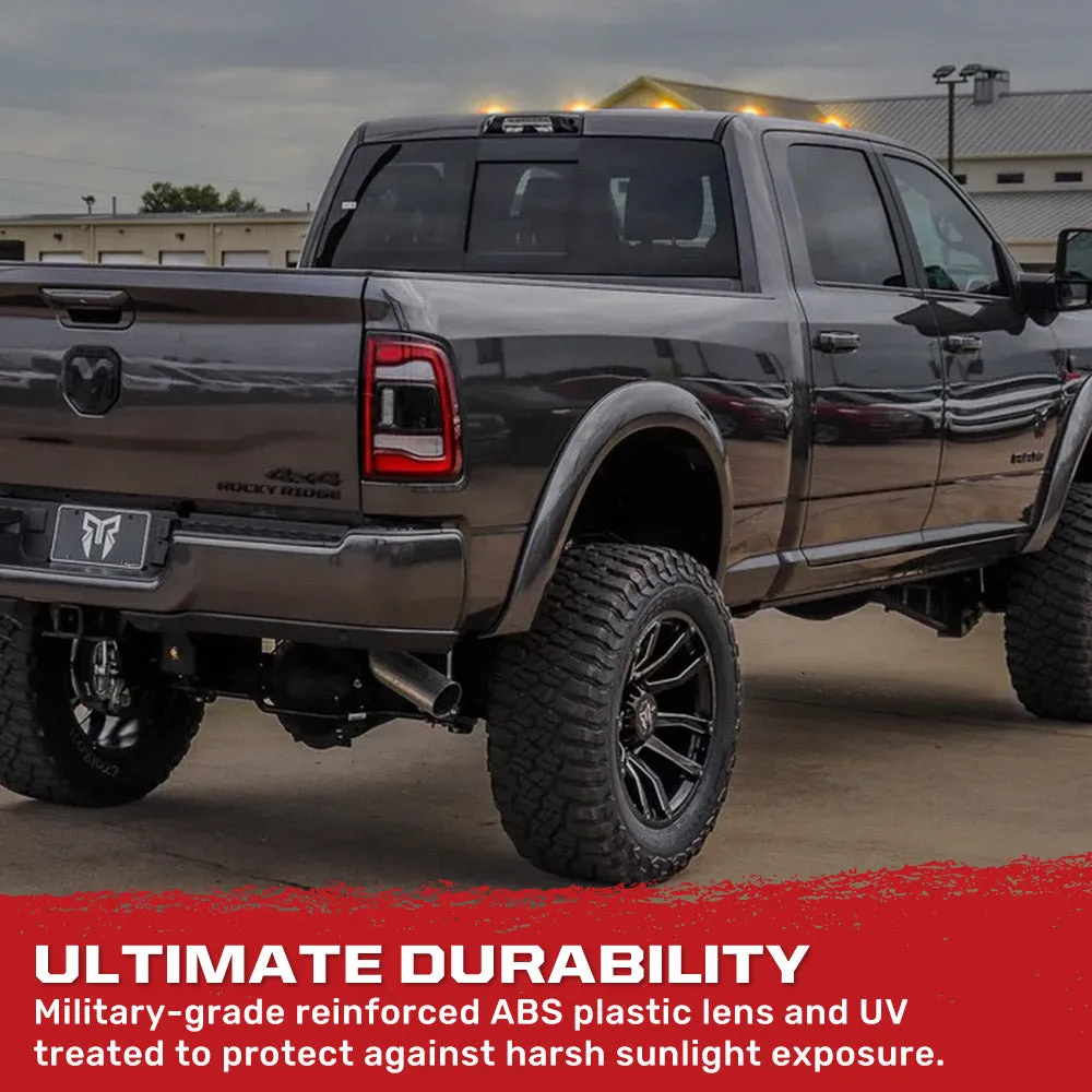 Dodge 19-23 RAM Heavy-Duty 2500 3500 5-Piece Set Smoked Cab Roof Light Lens With 2-Way Forward Rear Facing Amber Ultra High-Power Leds - Attn Plug-N-Play Replacement For OEM Factory Installed Cab Roof Lights product image