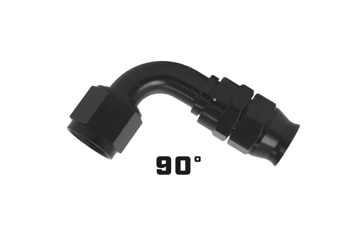 Aeromotive Hose End, PTFE, Black Anodized, Fitting Angle: Straight product image