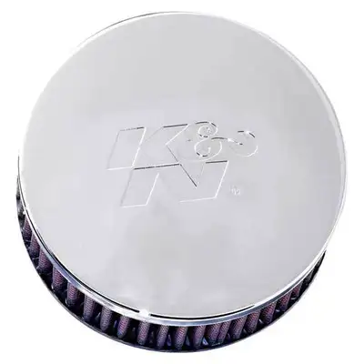 K&N 2-7/16FLG, 5-1/8OD, 2H Universal Chrome Filter