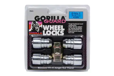 Gorilla Gorilla Guard Lock Set Acorn Bulge 3/4&13/16 DualHex 14x1.5 Chrome 4qty 61641