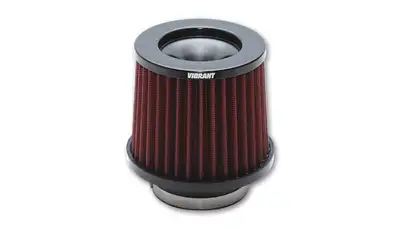 Vibrant Performance The Classic Performance Air Filter; 3 in. Inlet ID; 5 in. Filter Cap OD; 6 in. Filter Base OD; 6.5 in. Height;