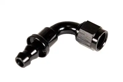 Fleece Performance Fleece Performance -8AN 90 Degree to Hose Barb Black Anodized Fitting