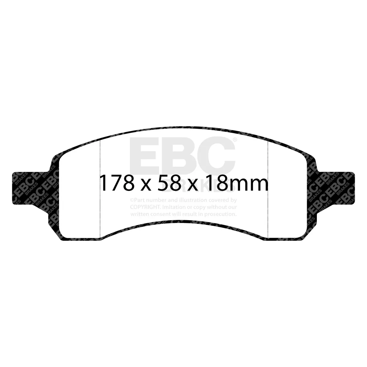 Truck/SUV Extra Duty Brake Pads; FMSI Pad No. D1169; Vented; 298mm Dia.; 40mm Height; 29mm Thick; 92.2mm Center Hole Dia.; Pad Dimensions: 178 x 58 x 18mm; product image