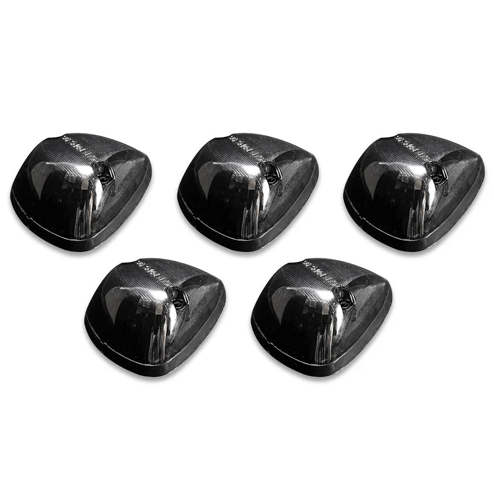 Dodge 94-98 5-Piece Set Smoked Cab Roof Light Lens with Amber 194 Bulbs - Complete Kit With Wiring and Hardware product image