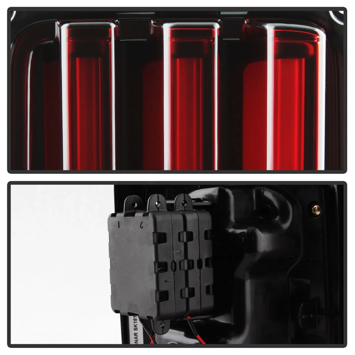 Jeep Wrangler (JK JKU) 07-18 Version 2 Light Bar Sequential Turn Signal LED Tail Lights - Red Clear product image