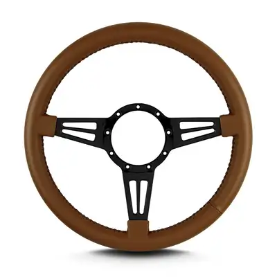 Lokar Lecarra Mark 4 Double Slot Steering Wheel; Caramel; Black Spoke; Standard Grip;