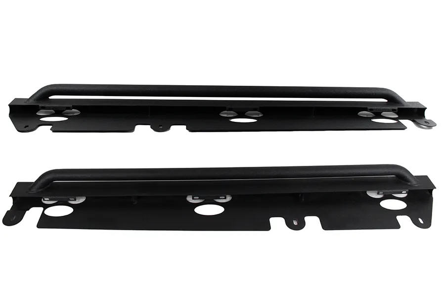 Jeep JK Rock Slider 07-18 Wrangler JK 4 Door Rubicon Steel Black Textured Powdercoat Fishbone Offroad product image