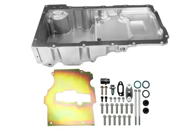 FiTech Fuel Injection FiTech FiTech Plus, LS Swap Oil Pan, Ultra Low Profile, Polished, 6.10L w/Filter Capacity