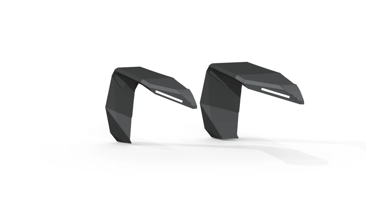 Stealth Fender Flare Body Armor; Front; Wide; w/Switchback LED DRL; Texture Black; product image