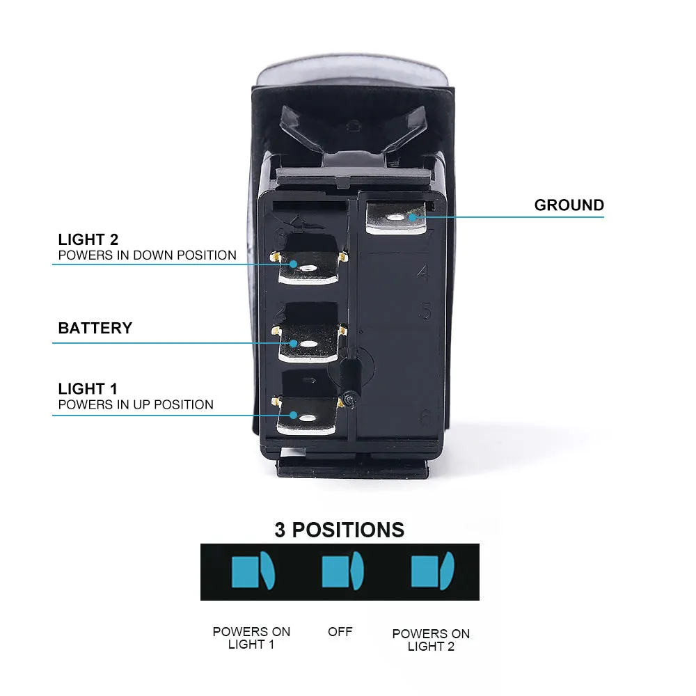 Xprite 4 Pin Laser Blue SPDT 4 Pin Rocker On/Off Toggle Switch with Logo product image