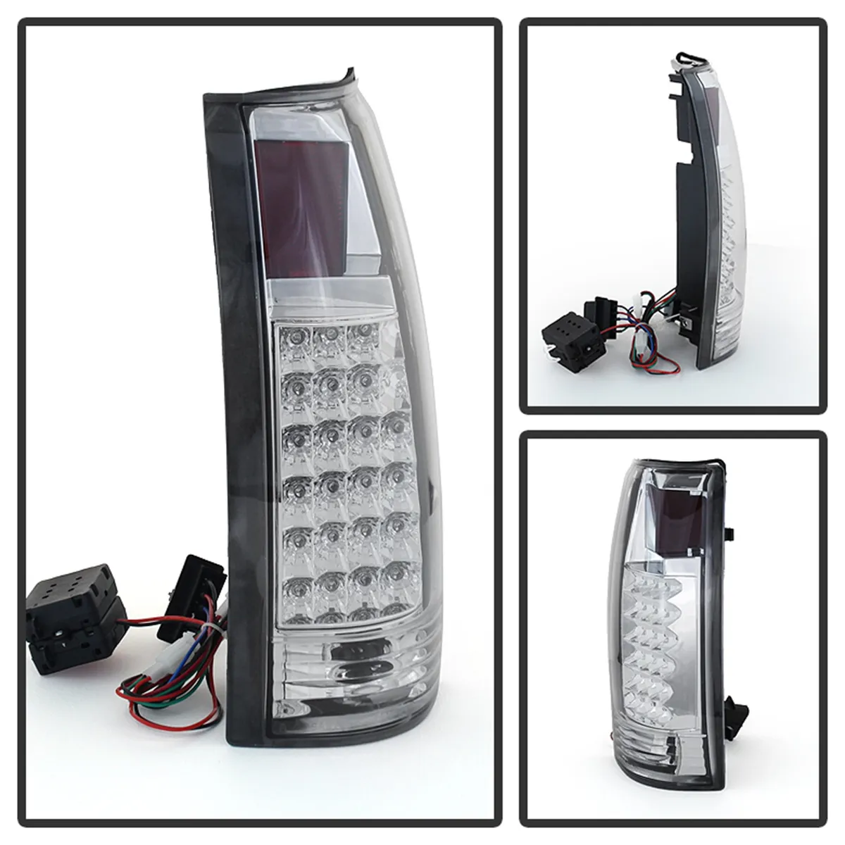 XTune LED Tail Lights; Chrome Housing; Clear Lens; product image