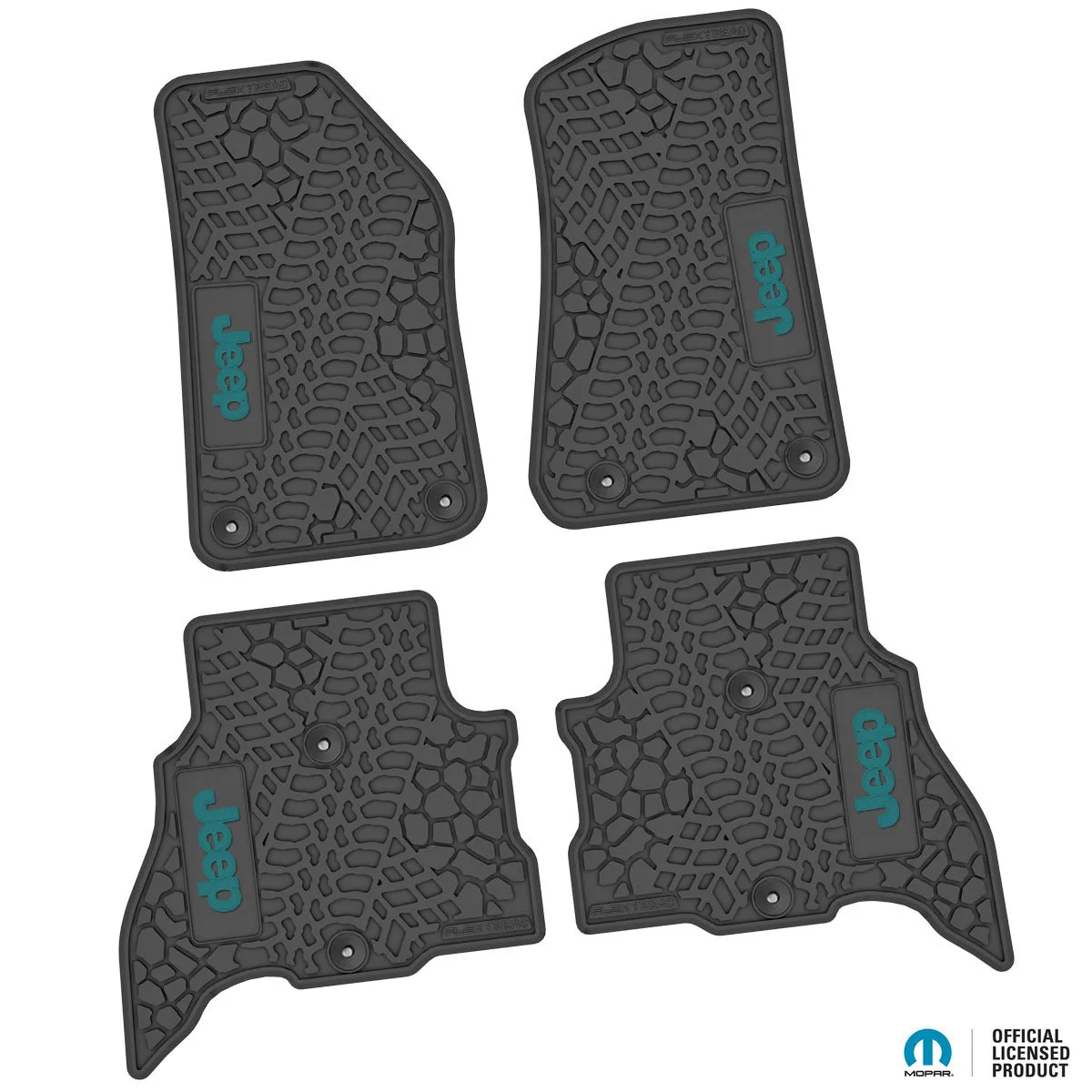 21-24 Jeep 4xe Front and RearTire Tread/Scorched Earth Scene w/ JEEP Insert - Black w/ Tan Insert product image