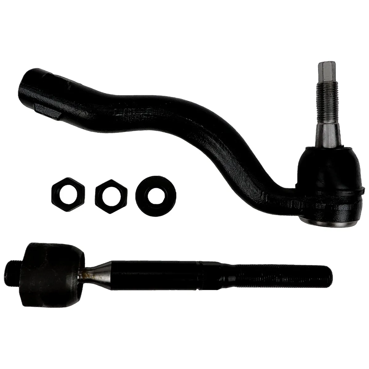 Tie Rod End Kit; Front; Right; Steel; Rubber; Inner/Outer; Incl. Inner/Outer Tie Rods and Mounting Hardware; product image