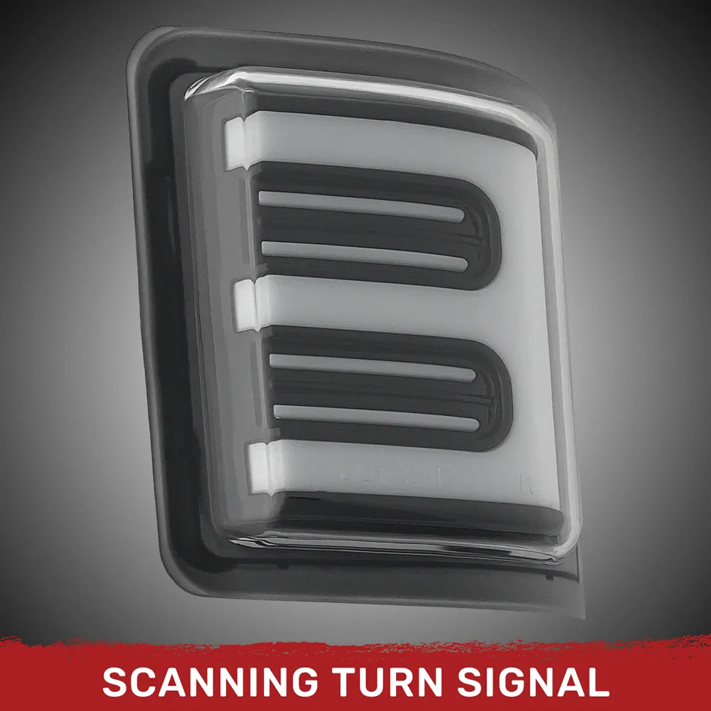 Ford 08-16 F250f350 Superduty Side Mirror Lenses 2-Piece Set w Ultra High-Power Amber Oled Running Lights Ultra High-Power Amber Scanning Oled Turn Signals - Smoked Lens product image