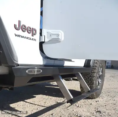 Rock-Slide Engineering Jeep JL Side Step Sliders For 20-23 Wrangler JL 2 Door Models Passenger Side Sub Part Rock Slide Engineering