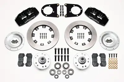 Wilwood Brakes 1937 - 1948 Ford Forged Dynapro 6 Big Brake Front Brake Kit (Hub) - 140-10739 - Plain Face / Red