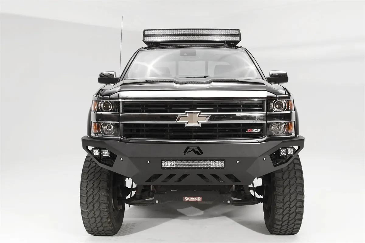 Vengeance Front Bumper; 2 Stage Black Powder Coated; Sensor Bumper; No Guard; product image