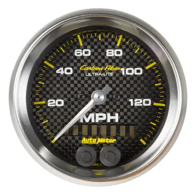 AutoMeter Gauge, Speedometer, 3 3/8", 140mph, Gps, Carbon Fiber