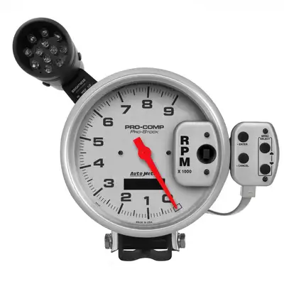 AutoMeter 5in. Tachometer; 0-9000 Rpm; Pro-Stock Pedestal W/Super Lite/Peak Mem; Ultra-Lite